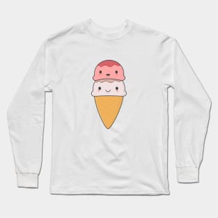 Kawaii Ice Cream Cone T-Shirt Long Sleeve T-Shirt